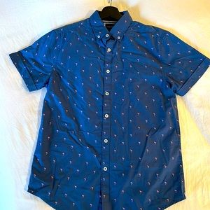 Denim & Flower Flamingo Short Sleeve Button Up